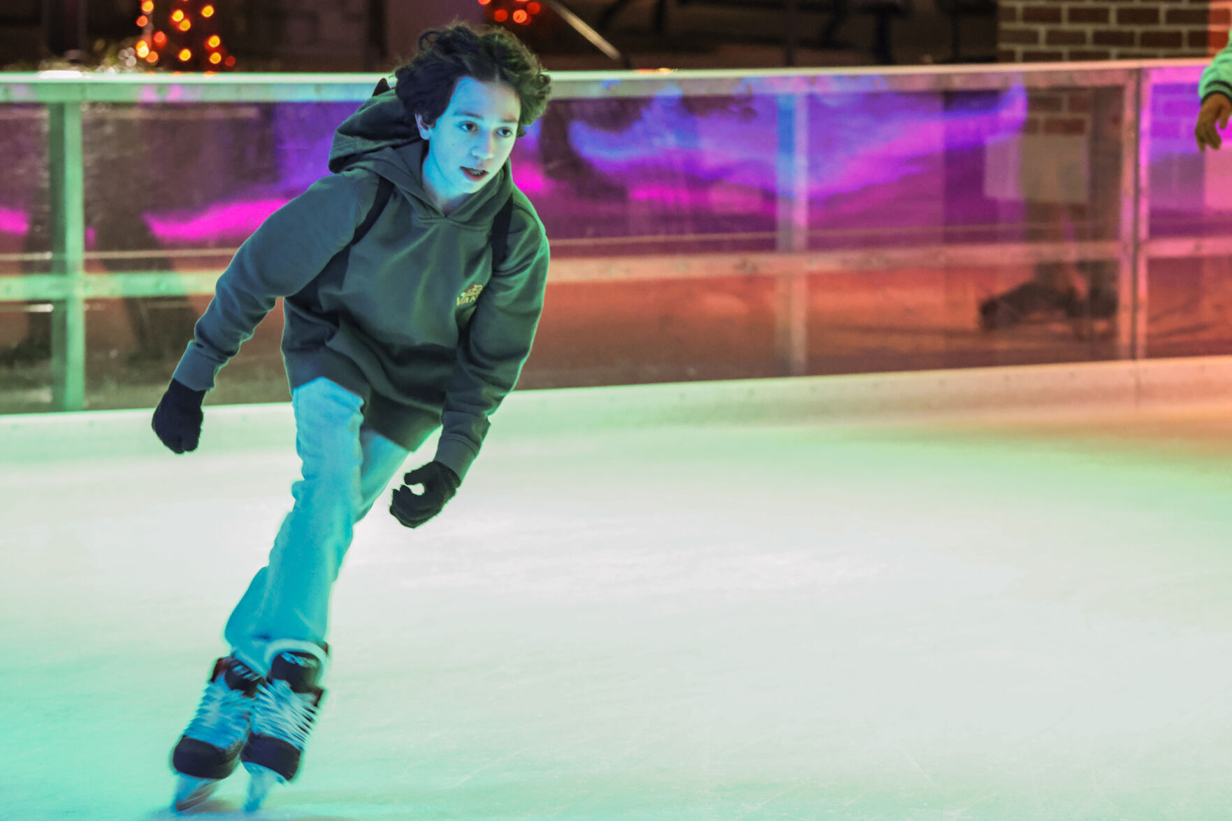 Skating at the Central Park Plaza Ice Rink